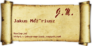 Jakus Máriusz névjegykártya